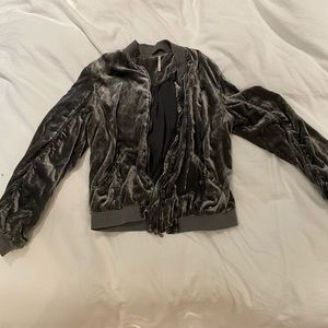 Free People Velvet Bomber Jacket
